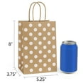 thumbnail image 3 of BagDream 25 Pack Brown Paper Bags with White Polka Dots  Small Gift Bags for Retail, Merchandise, Party Favor, Small Business, 5.25x3x8", 3 of 8