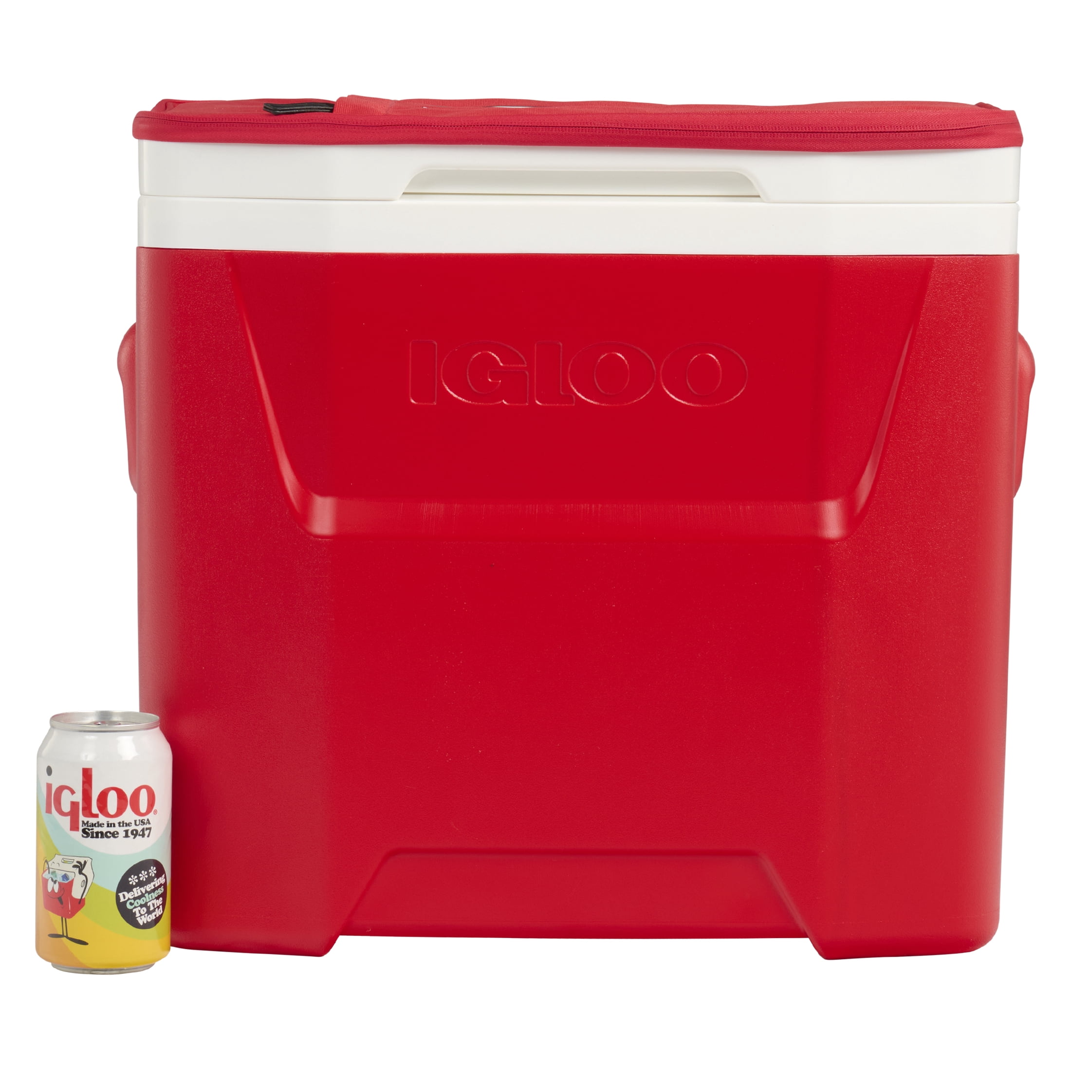 Igloo Laguna 28 QT Hard-Sided Cooler with Telescoping Handle, Red