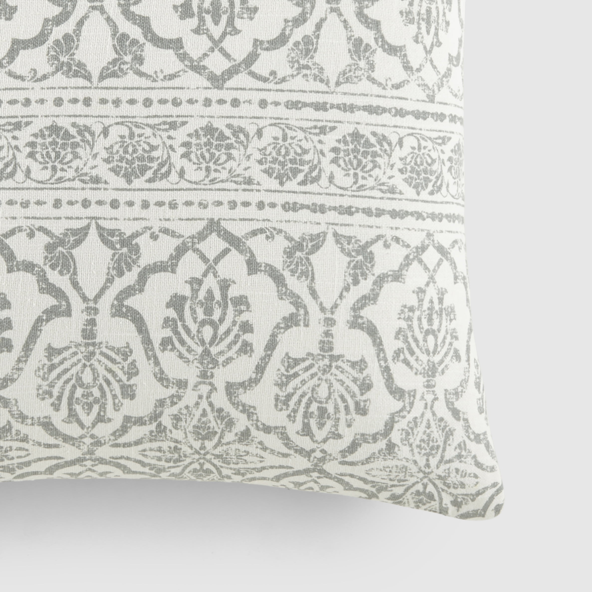 Noble Linens Elegant Cotton Decor Throw Pillow in Artic Antique Floral Pattern