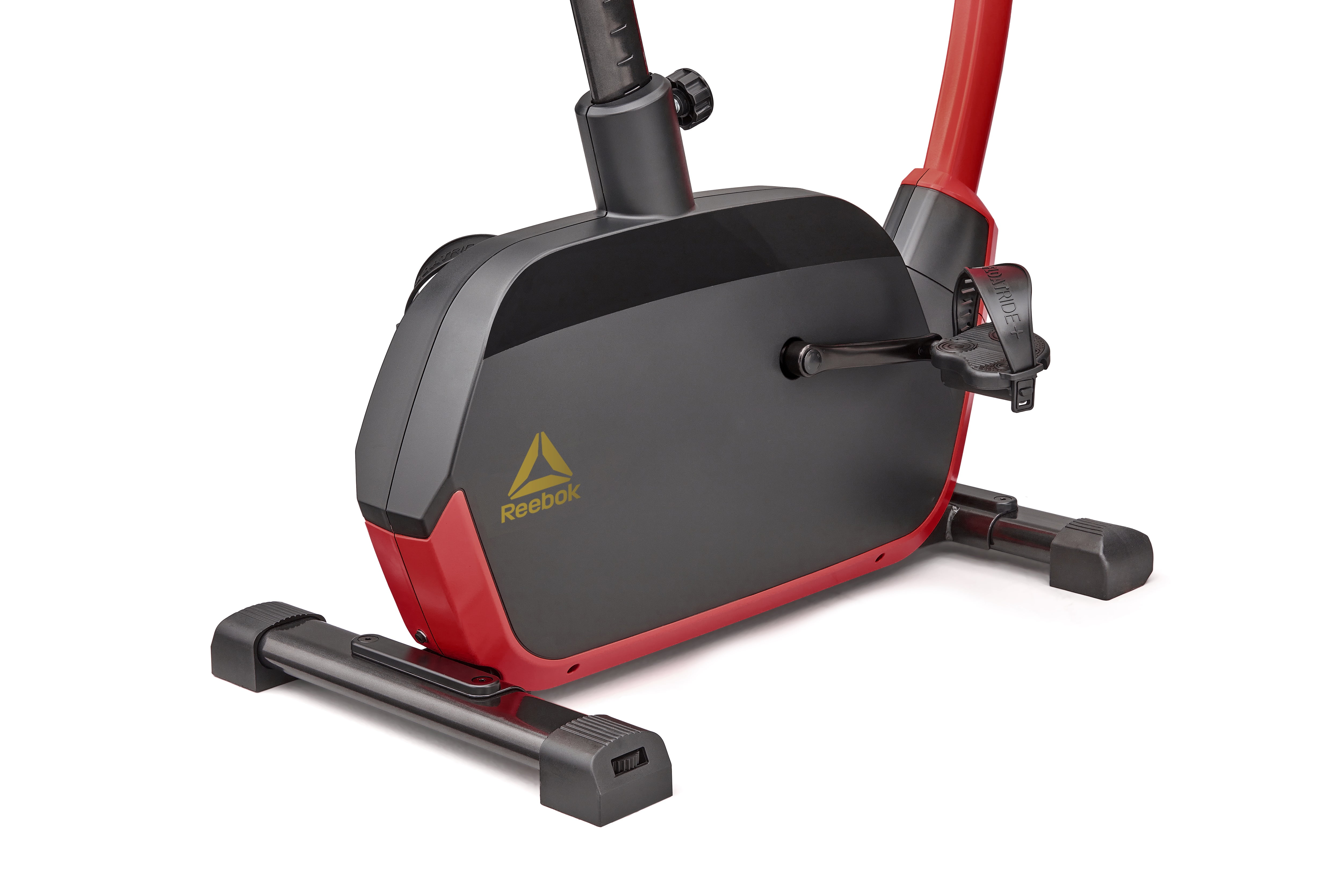 Reebok Fitness Delta FR30 Exercise Bike, Red, Indoor Upright Stationary Cycling, Cardio Exercise, bluetooth, 32 electronic resistance levels