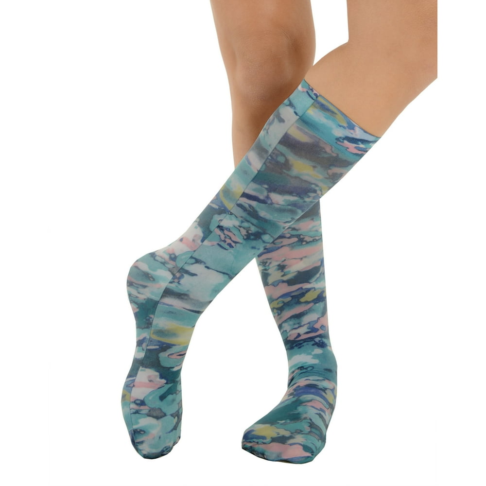 Nouvel Patterned Knee High Socks Women's Colorful Print Trouser Socks