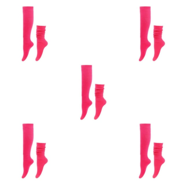 relayinert Lot de 2/lot Chaussettes Décontractées Stables Sans Fil en Vrac Confortables à Porter Polyester Polyester Respirant Rouge Rose 5ensemble