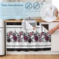 thumbnail image 5 of Halloween Cabinet Curtain 32"Wx55"L, Dustproof Pantry Door Curtain with Self Adhesive Tape, Black Purple Skull Roses Horror Flower Tall Storage Cover Privacy Drape for Bathroom Kitchen Laundry Room, 5 of 9