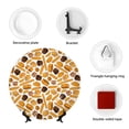 thumbnail image 4 of Wukai Coffee Bun Hot Dog Print Decorative Plate for Display,Bone China Decorative Plate, Ceramic Dinner Plate with Stand, Vertical Ceramic Plate-10in, 4 of 6