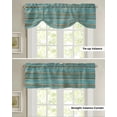 thumbnail image 4 of Aqua Vintage Wood Grain Rustic Small Curtain Rod Pocket Short Curtains Home Decor Partition Cabinet Door Window Curtains, 4 of 6