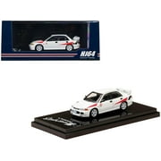 Mitsubishi Lancer RS Evolution III RHD Scortia White with Red Rally Stripes 1/64 Diecast Model Car by Hobby Japan