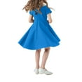 thumbnail image 4 of kttectoa A-Line Tunic Flowy Casual Dresses Dress Doll-Collar Solid Short Sleeve Dresses for Kids Trendy Dress for Street 2-12Y, 4 of 5