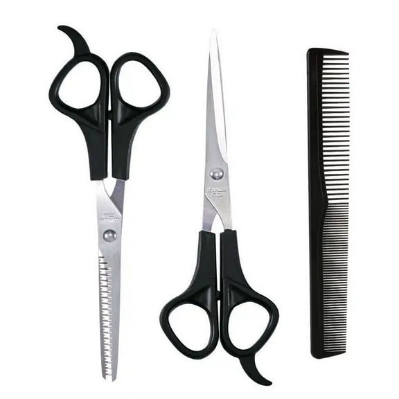 black  3PCS Hairdressing Scissors 6 Inch Scissors Kit Tool for Cutting Thinning Hair Comb Barber Accessories Salon Hairdressing Shears