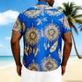 thumbnail image 3 of Mens Casual Manga Corta Botón Abajo Camisas Impresas Vacaciones Cuello Abierto Superior, Poliéster Suave Verano Playa Desgaste, 3 of 7