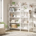 thumbnail image 3 of 5-Tier Corner Bookshelf, Convertible l-Shaped Bookcase with Industrial Metal Frame, Multi-Functional Storage Shelf for Living Room, 3 of 7