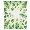 thumbnail image 2 of Spring Botanical Sheer Curtains 45 Inches Long, Watercolor Ivy Ferns Leaves Ombre Green Light Filering Curtains, Breathable Simi Curtain Privacy Drapes for Kitchen Bathroom Small Window Treatment, 2 of 9