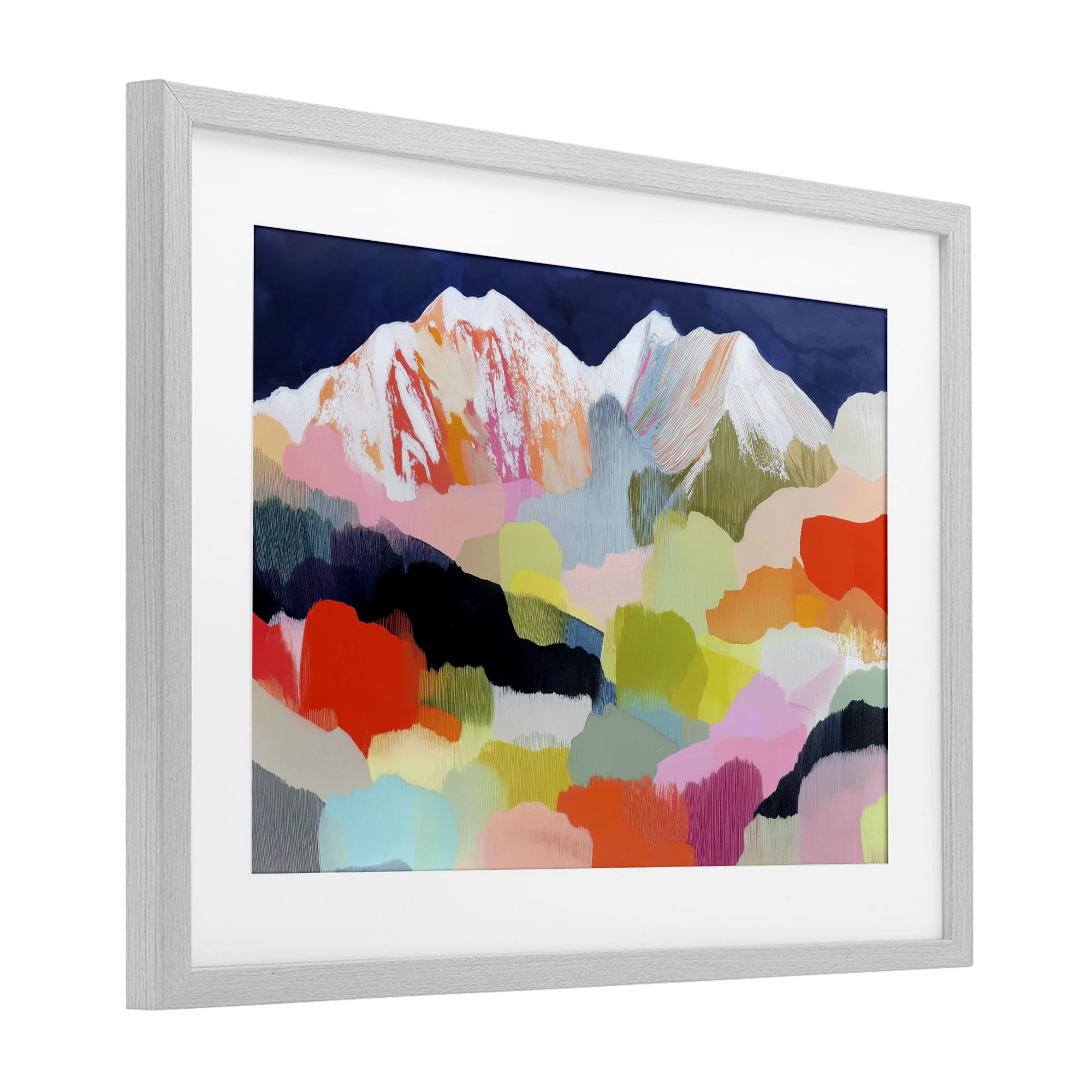 Stupell Industries Alpine Glow in Vibrant Mountains Gray Framed Print Under Glass, design by Chromatic Storm Studio