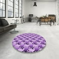thumbnail image 4 of Ahgly Company Machine Washable Indoor Square Transitional Dark Orchid Purple Area Rugs, 3' Square, 4 of 7