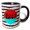 Black/White, variant on 3drose, Image of Five Black Cats, Aqua Eyes, Stars, Waves, Circle, Red, Black, 11oz Two-tone Yellow Mug