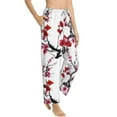 thumbnail image 2 of Uemuo Cherry Blossoms Pattern Women's Wide Leg Palazzo Lounge Pants with Pockets Light Weight Loose Comfy Casual Pajama Pants-XX-Large, 2 of 9