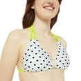 thumbnail image 6 of Chic and Playful: Black and White Hearts Dot Strappy Bikini Set, 6 of 9