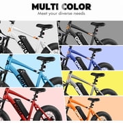 Qlife Racer Fat Tire Electric Bicycle for Adults, 28MPH Mountain Ebike with 500W Brushless Motor, Removable Battery, 20X4.0 Tire Step Over E-MTB with 7-Speed White