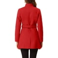 thumbnail image 3 of INSPIRE CHIC Trench-Coat Long Classique d'Hiver à Col Montant et Taille Nouée pour Femmes G Rouge, 3 of 7