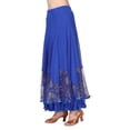 thumbnail image 3 of Falda de baile flamenco con lentejuelas full swing falda de malla traje de vals royal blue Sunnimix vestido de la falda de la danza de salón, 3 of 8