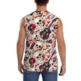 thumbnail image 4 of Fotbe Men's Guitar Skull rock Print Men's Sleeveless Muscle Tank Tops Casual T-Shirts for Gym Workout Beach-3X-Large, 4 of 8