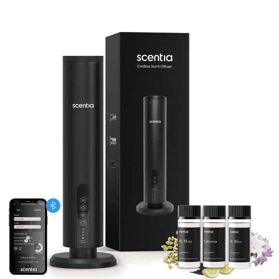 SCENTIA Pro Scent Diffuser, Waterless Cold-Air Diffusion, Fragrance Oil Diffuser for Home, Office, Yoga Room, Black