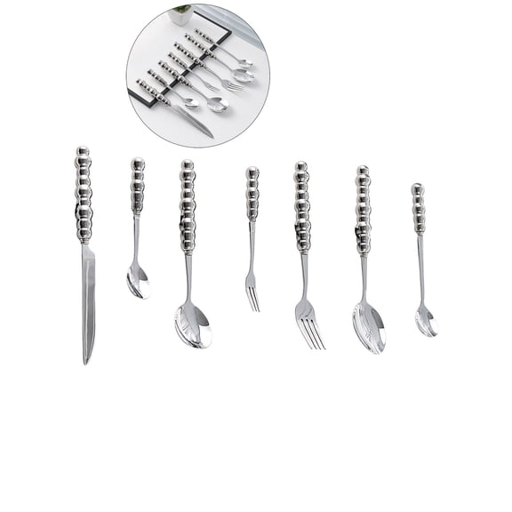Dvruxg Stainless Steel Spoons, Stainless Steel Ceramic Handle Spoon, Dessert Spoon with Imitation Pearl Handle(Silver)