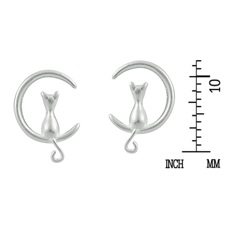Cute Sitting Kitty Cat Stud Earrings Sterling Silver Cute Sitting Kitty Cat Stud Earrings Sterling Silver
