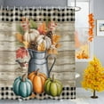 thumbnail image 2 of Shower Curtains for Bathroom-72"x84",Autumn Pumpkin Leaf Pine Cone Waterproof Bath Curtain Grommet Shower Curtain Set, 2 of 7