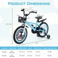 thumbnail image 3 of Costway 18" Kid's Bike for 4-8 with Height-Adjustable Handlebar & Saddle Handbrake Blue, 3 of 10