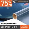 MotoShield Pro Nano Ceramic Window Tint - 20" in x 15' ft Roll + Lifetime Warranty