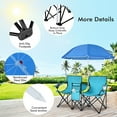 thumbnail image 6 of Resenkos Portable Folding Picnic Double Chair With Umbrella-Turquoise，Portable Folding Picnic Chair for Beach, Camping, 6 of 9