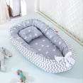 thumbnail image 1 of Cuna infantil para exteriores, cuna para recién nacido, cuna para guardería, cochecito, nido para dormir, parachoques, cojín para cuna de bebé, 95x60cm Fivean unisex, 1 of 2