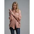 thumbnail image 5 of Women'S - Batwing Cable Knitted Slouchy Oversized Wrap Cardigan Sweater Pink One Size, 5 of 9