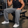 thumbnail image 5 of Jerdar Men's Textured Waist Sweatpants Drawstring Elastic Waist Wide-leg Pants, 5 of 6