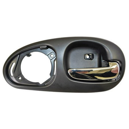 Door Cover Housing - PT Auto Warehouse CH-2334MA-RR - Inner Interior Inside Door Handle, Black Housing with Chrome Lever - without Speaker Cover, Passenger Side Rear