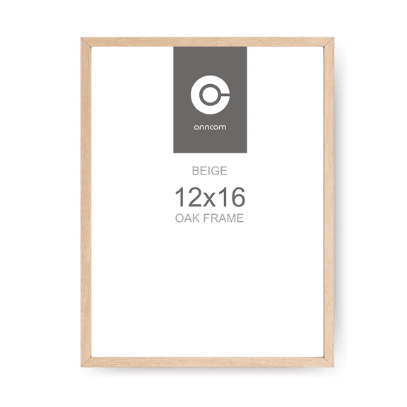 onncom 12"x16" Natural Oak Beige Wood Picture Frame for Home Decor, Gift for Wedding, Birthday, Baby Shower,...