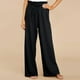 thumbnail image 2 of Pantalones de piernas anchas para mujer con cinturón de cintura elástica, pantalones largos sól Irfora Pantalones de mujer, 2 of 5