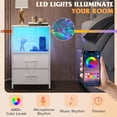 thumbnail image 4 of Mesita de noche blanca WLIVE LED con 2 cajones y cargador USB, 4 of 7