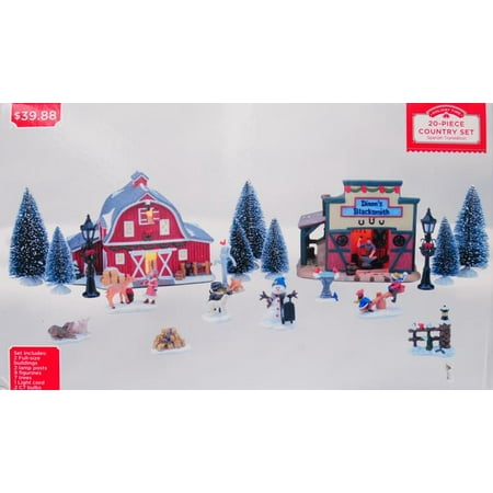 Holiday time 20-piece country set christmas village Holiday Time 20-Piece Country Set Christmas Village - Walmart.com