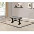 thumbnail image 3 of Upholstered Gray Linen Fabric Counterheight Bench with Tufts, 3 of 3