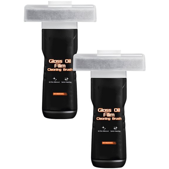 2 Pcs Automotive Oil Film Cleaning Brush, Car Windows Oil Film Remover, Handheld Glass Oil-Film Remover, Plastic Handle for Secure Grip, Compact Size Easy to Store