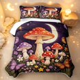 thumbnail image 2 of Homewish Lovely Botanical Mushrooms Quilt Full,Moon Stars Butterfly Full Bedspread Sets,Black Orange,Black Reversible,3 Pieces, 2 of 7