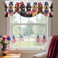 thumbnail image 2 of Independence Day Tie Up Valances Curtain, Adjustable Kitchen US Flag Dogs Valances for Windows Decor, Rod Pocket Short Curtains Set for Bedroom/Bathroom, 54"x18", 2 of 9