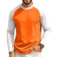 thumbnail image 2 of UDAUDU Mens Crewneck Tops Raglan Block Casual Soft Long Sleeve Tee Breathable Business Office Blouses XL, 2 of 5