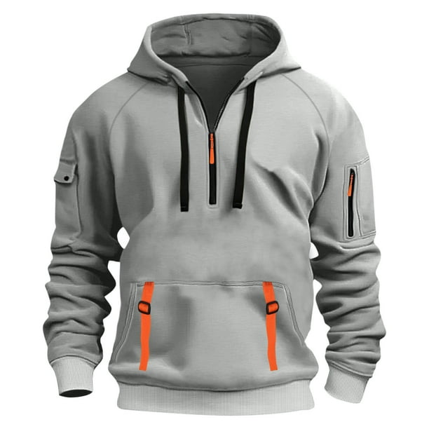 pstuiky Camisas de manga larga de invierno para hombre, Sudadera deportiva informal con capucha y mangas largas para hombre Tops casuales para hombres l