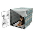 thumbnail image 2 of Aztec Dog Crate Cover, Geometric Themed Striped Art Pattern, Easy to Use Pet Kennel Cover Small Dogs Puppies Kittens, 7 Sizes, Champagne Pale Sky Blue, by Ambesonne, 2 of 6