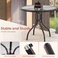 thumbnail image 6 of Arlopu 6pcs Outdoor Patio Dining Set, Patio Table & 4 Folding Textilene Chairs & 65″ Umbrella for Poolside Backyard Garden, Brown, 6 of 10