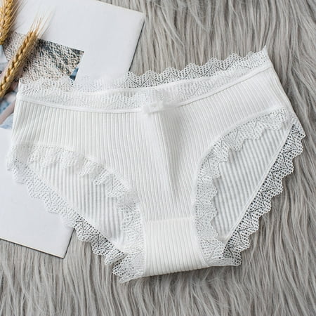 BYHONG Custom Letter Logo Low Waist Striped Tangas No Show Bikini Custom Thongs Women Underwear Panties Cotton Thong Panties for Women White XL