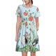 thumbnail image 1 of Easygdp Chinoiserie Floral Palm Tree para Vestido Transpirable de Mujer, Vestido Suelto de Manga Corta con Pliegues y Bolsillos para el Verano, 1 of 6