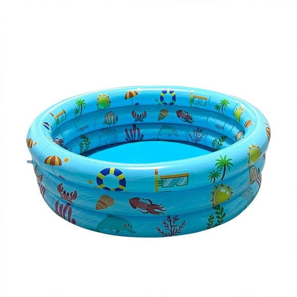 GROWTH TANK Inflatable Pool for Kids Children Paddling Pool for Summer Fun Indoors Beach Blue
